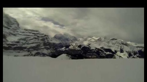 Skiing Lauberhorn downhill piste at Wengen in the Jungfrau area