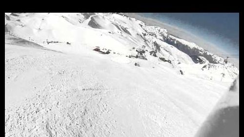 Les Deux Alpes March 2015 skiing towards Pano Bar