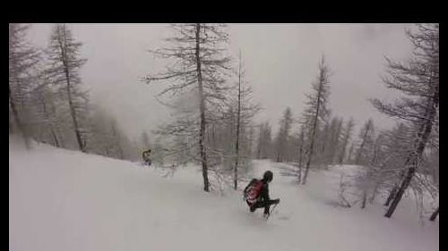 Discesa in snowboard dall' Incianao Argentera -Cuneo