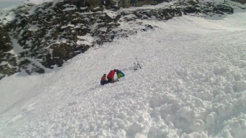 Chute at Courchevel 1850 extreme skiing Crazy skier drop in A to Z 20/03/2016