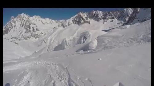 Vallee Blanche off piste skiing, from Punta Helbronner to Chamonix, 10.03.2016