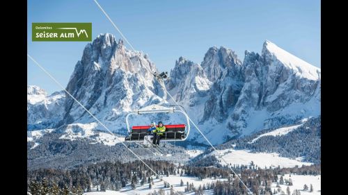 The ski resort Seiser Alm with 21 cable cars and lifts for safe transportation