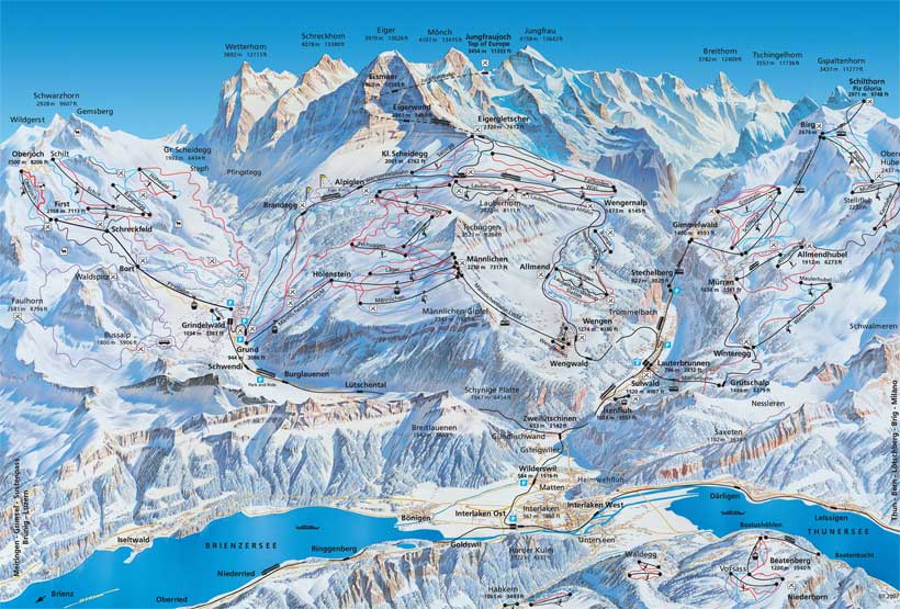 Cartina Piste e Impianti Interlaken