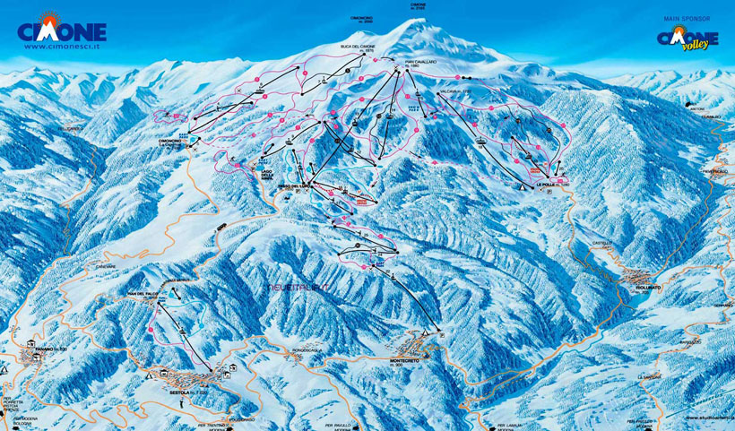 Cartina Piste e Impianti Monte Cimone
