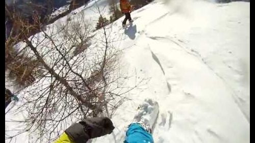 Snowboard freeriding in Brusson ( AO ) Palasinaz