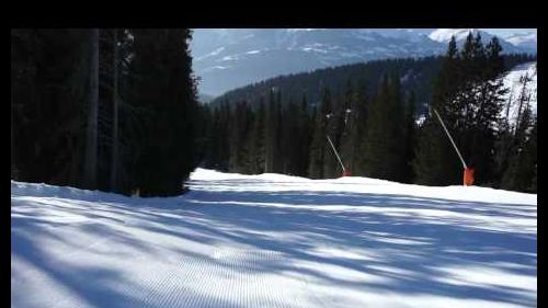 Fast Fun First Ski Run In Morning Flims