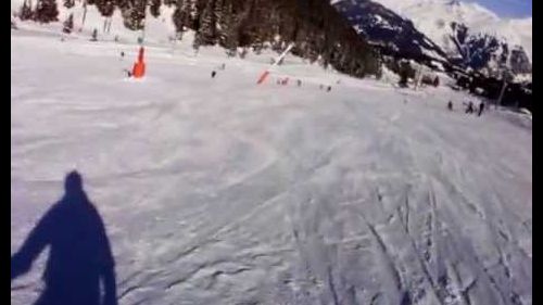 Snowboarding in courchevel wipe out