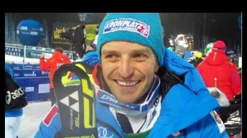 Manfred moelgg parla dopo lo slalom di coppa del mondo di sci alpino fis levi, novembre 2012