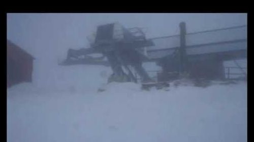 Campo Imperatore, apertura della funivia al pubblico, la neve alle Fontari, 16-12-2012