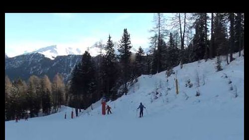 Vigo-di-Fassa, blue alpine skiing track 27.12.2012