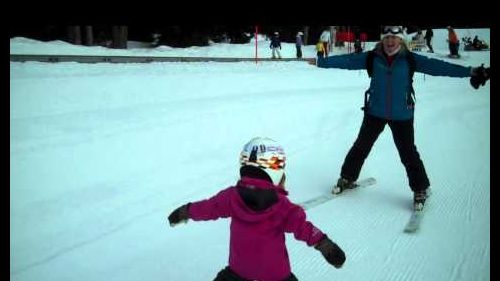 Lola van baaren 2013 skis in courchevel