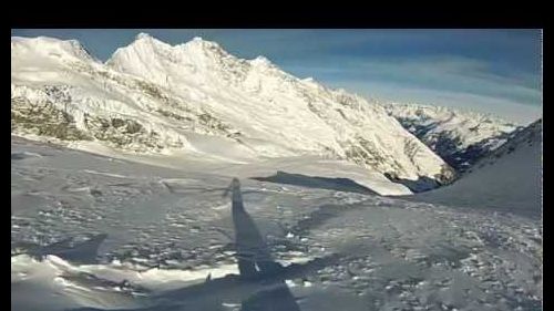 Snowboard run 3500-1800m 7min40sec 6km Saas-Fee