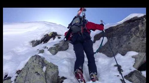 Climbing the winterklettersteig