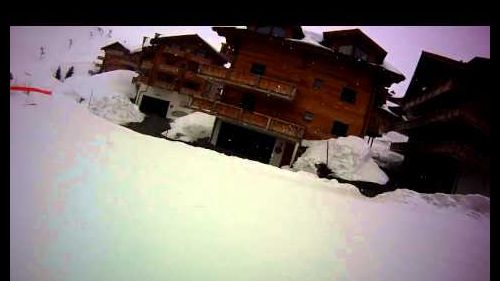 a beginner skiing, in Switzerland