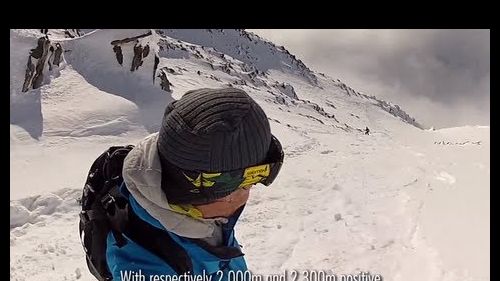Extreme snowboarder roch malnuit slaying steep lines in chamonix