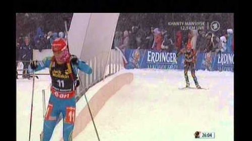 Biathlon massenstart der damen in khanty-mansiysk 2013