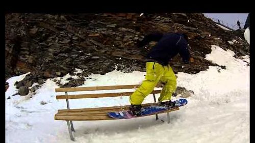 FAB FOUR minijib a bench with Rowdy at Stubai