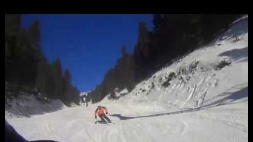 Skiing in Pampeago