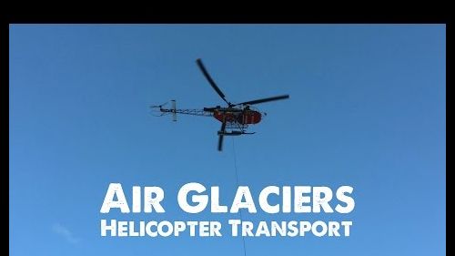 Air Glaciers Helicopter Transport Service at FIS Ski World Cup 2014 in Crans Montana