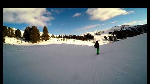 snowboarding in Obereggen snowpark 2015