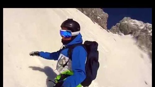 Sella Nevea discesa in snowboard dal Monte Palone