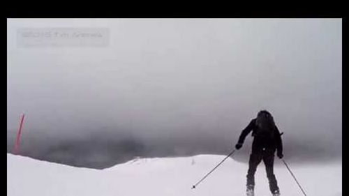 Skiing in adverse weather - Bormio, Lombardy, Italy