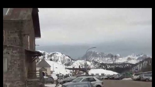 marzo 2015 panoramica con neve Passo San Pellegrino 1918 m (filmador Renato)