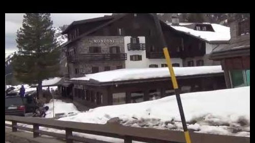 marzo 2015 panoramica con neve Passo San Pellegrino 1918 m (filmador Renato)