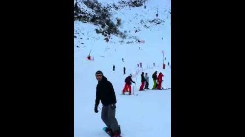 Jaden n Amber skiing down - Chamonix Dec 2015