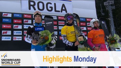 Sobolev, ledecka victorious in rogla | fis snowboard