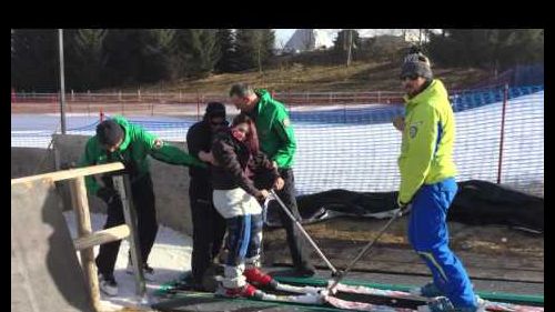 Asiago, pista di KABERLABA febbraio 2016 - Erika sul tapee roulant