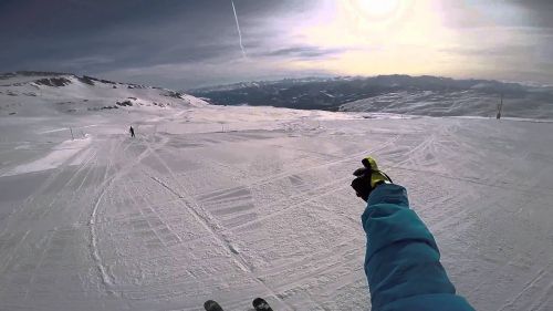 Skiing Laax piste 32 into 30 February 2016