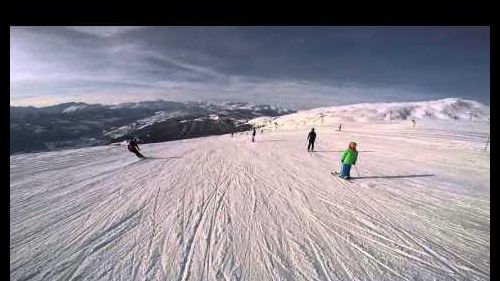 Skiing Laax piste 52 into 55 February 2016