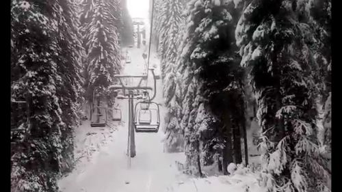 Sappada Ski Monte Siera Seggiovia durante la nevicata 14-02-2016