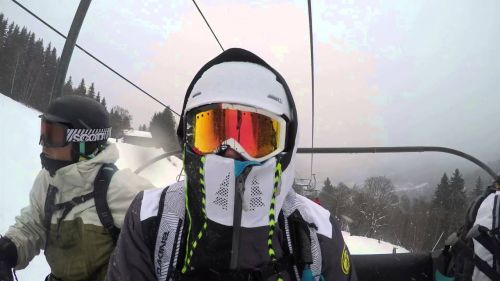 Go Pro hero 4 black edition footage from Chamonix snowboarding