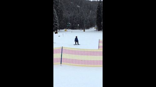 Aaron snowboarding at Col Verde in San Martino Di Castrozza, Italy. Feb 16, 2016. Pangtou, Pangdan