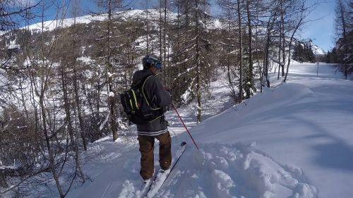Skiing the trees - Tignes - February 2016