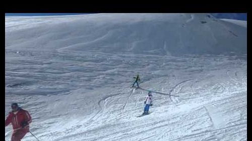 Stubai Glacier Half Term February 2016 6yo skiing