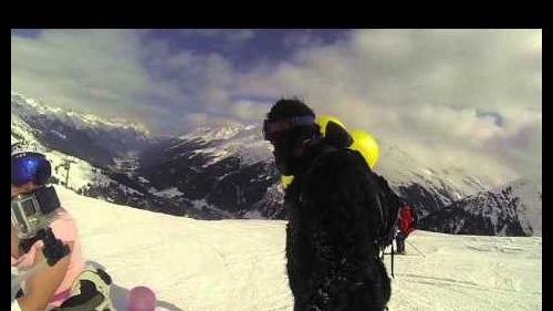 Super Mario Kart snowboarding at St Anton, Austria!