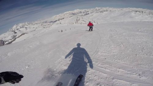 Tignes glacier skiing