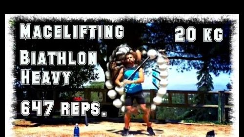 Macelifting biathlon heavy 20 kg 647 reps.