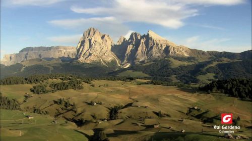 Val Gardena-Gröden summer aerial view