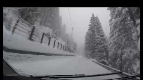 Strada campodolcino Madesimo sotto la neve