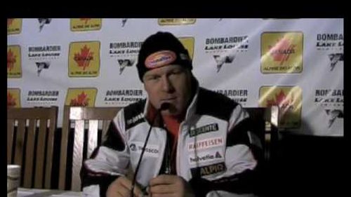 Ski racing: lake louise downhill podium