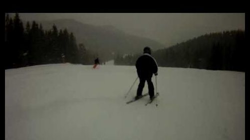 Nat & Ali skiing in Alta Badia - Boè ski slope