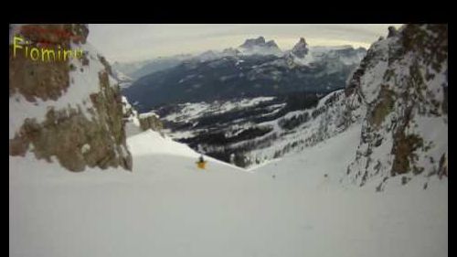Skiing in Cortina d'Ampezzo  - Forcella Rossa - pista nera sulle Tofane