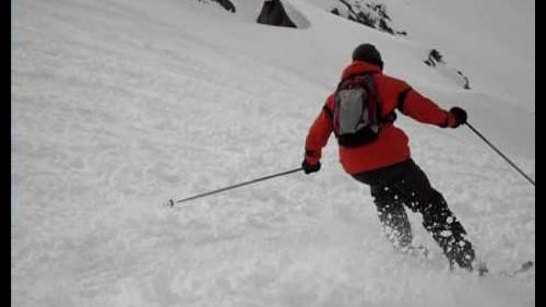 Kike skiing off piste