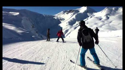 Slick skiing in livigno