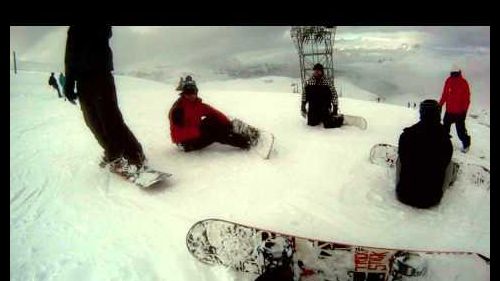 Snowboard stop fail.mov