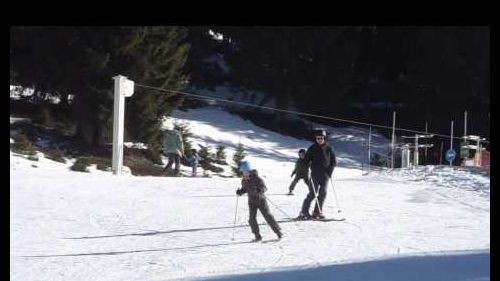 Samuel skiing in Les Gets